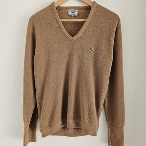 Vintage Lacoste V-Neck Knit Sweater Small